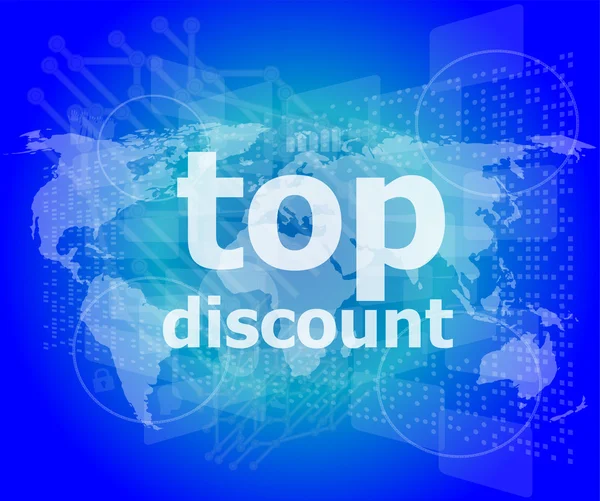 Top discount word on digital touch screen — Stock Photo, Image