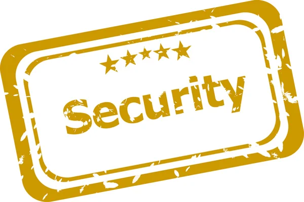 Security on rubber stamp over a white background — Stock Photo, Image