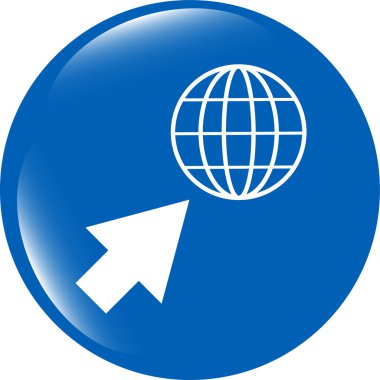 Internet işareti simgesi. world wide web simgesi. imleç işaretçi. daireler düğmeleri