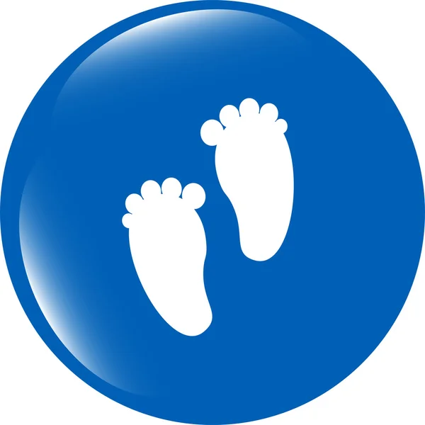 Footprint circle glossy web icon on white background — Stock Photo, Image