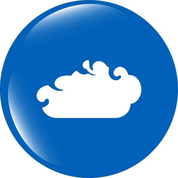 Nube blanca en el icono de Internet aislado en blanco —  Fotos de Stock