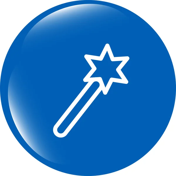 Varinha mágica ícone, botão web isolado no branco — Fotografia de Stock