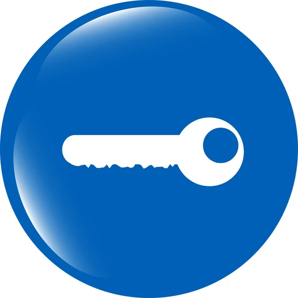 Schlüsselsymbol auf Hochglanz-Icon-Taste isoliert auf weiß — Stockfoto