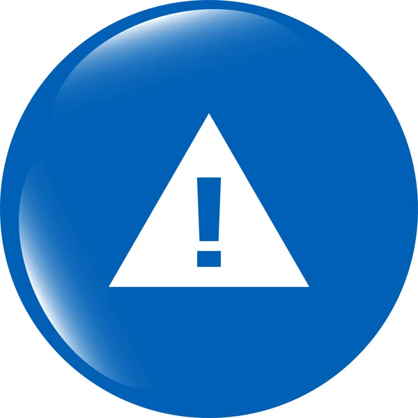 Glossy web button with attention warning sign — Stock Photo, Image