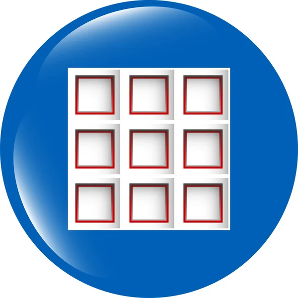 Web simgesine boş kutu işareti, beyaza izole edilmiş düğme — Stok fotoğraf