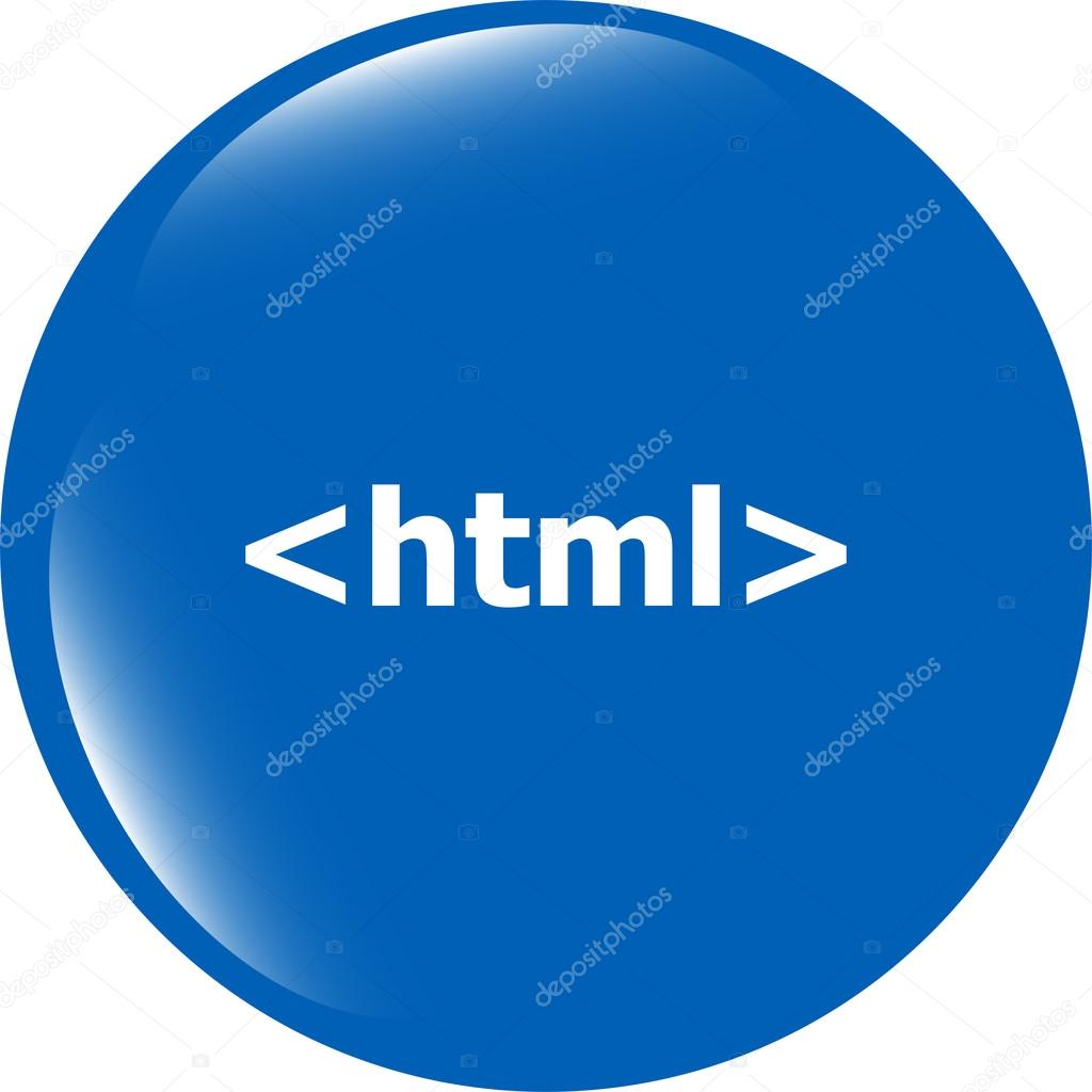 Html 5 sign icon. Programming language symbol. Circles buttons