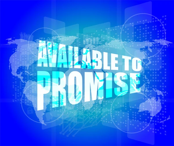 Available to promise words on digital screen — Stock Photo, Image
