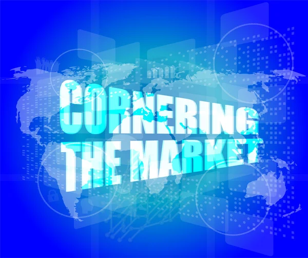Managementkonzept: Marktworte auf digitalem Bildschirm in die Enge treiben — Stockfoto
