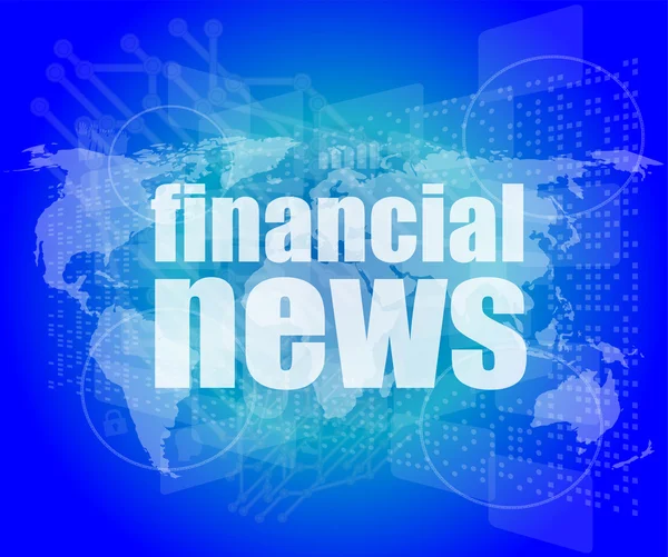 Financial news words on digital touch screen — Stock Photo, Image