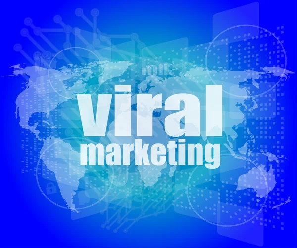 Concepto de marketing: palabras Viral Marketing en la pantalla digital del negocio — Foto de Stock