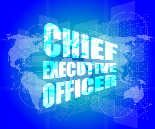 Palavra oficial executivo-chefe na tela de toque digital — Fotografia de Stock