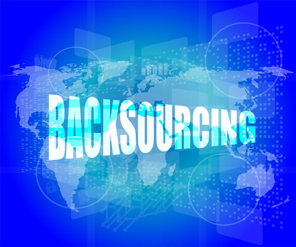 Word backsourcing on digital touch screen — Stock Photo, Image