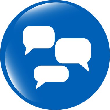 Beyaz üzerine izole edilmiş web simgesi üzerindeki konuşma bulutu