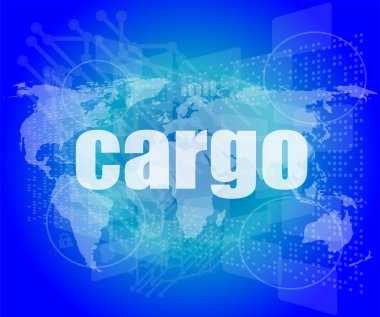 Kargo kelime dokunmatik ekranında, modern sanal teknolojik altyapı