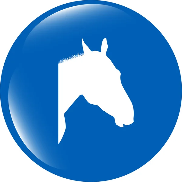 Horse sign button, web app icon isolated on white background — Stock Photo, Image