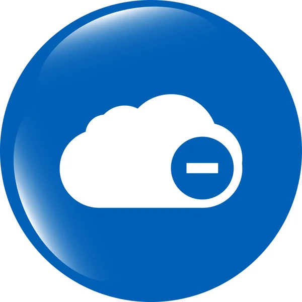 Web icon on the clouds with minus sign — Stock Photo, Image