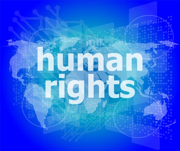 法の概念: ビジネス デジタル背景に人権の言葉 — ストック写真