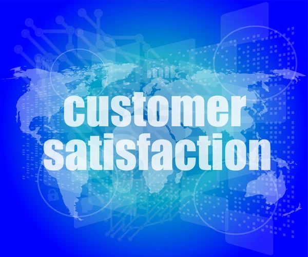 Marketing concept: words customer satisfaction on digital screen — Stock Photo, Image