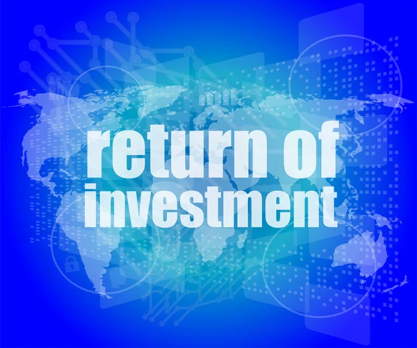 Concetto di business: parole ritorno dell'investimento su sfondo digitale — Foto Stock