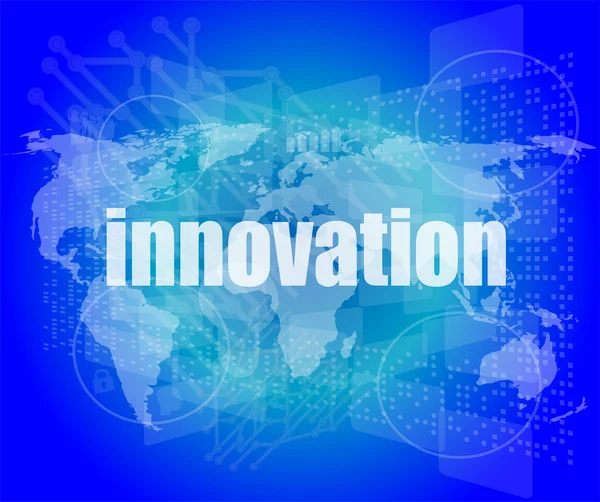 Бизнес-концепция: слово инновации на цифровом сенсорном экране — стоковое фото