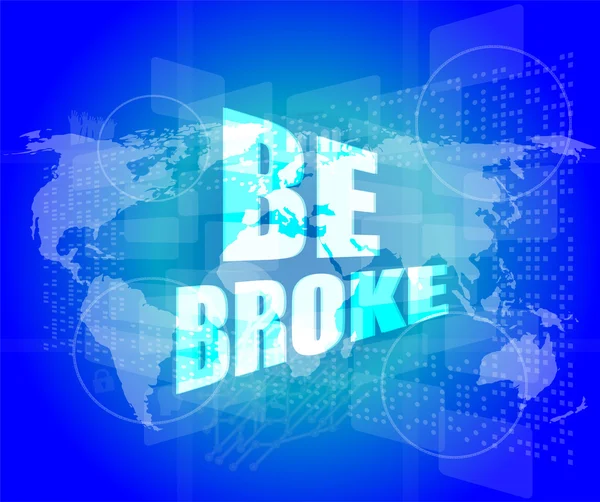 Touch screen interface with be broke words — Stock Photo, Image