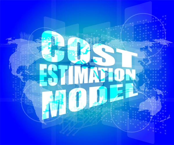 Koncept: kostnad uppskattning modell ord på digital skärm — Stockfoto