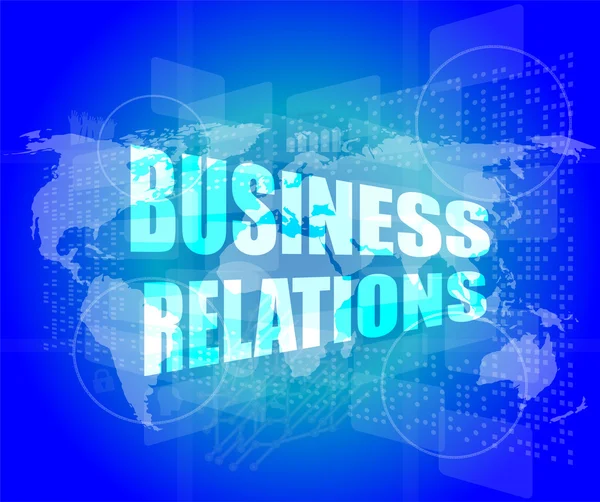 Business relations interface hi technology, touch screen — Stock Photo, Image