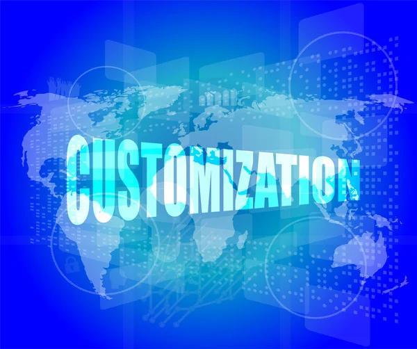 Customization word on digital binary touch screen — Stock Photo, Image