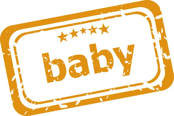 Baby-Wort auf Gummi-Grunge-Stempel isoliert auf weiß — Stockfoto