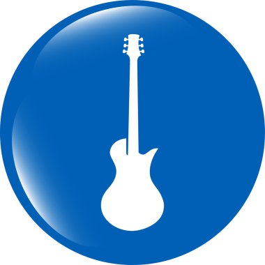 Beyaz arka plan üzerinde izole gitar kutsal kişilerin resmi düğme