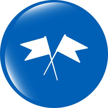 bayrak simgesi, web tasarım ögesi beyaza izole edildi