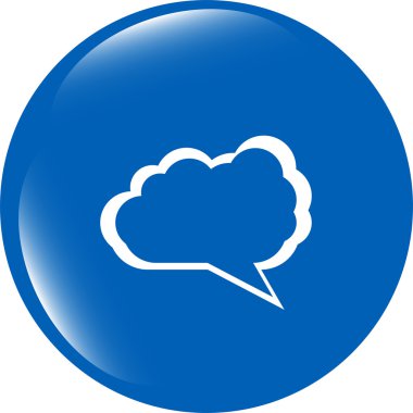 Beyaz üzerine izole edilmiş web simgesi üzerindeki soyut bulut