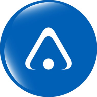 soyut teknoloji düğmesi, beyaz üzerine izole edilmiş ağ simgesi