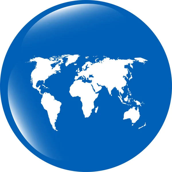 Globe icon, earth world map on web button — Stock Photo, Image