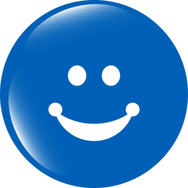 Ícone de sorriso botão brilhante isolado no fundo branco — Fotografia de Stock
