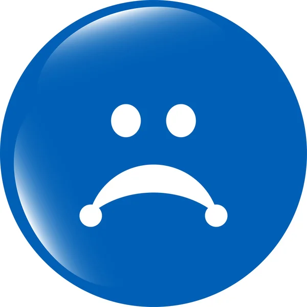 Smutný ikona (tlačítko) izolované na bílém pozadí — Stock fotografie