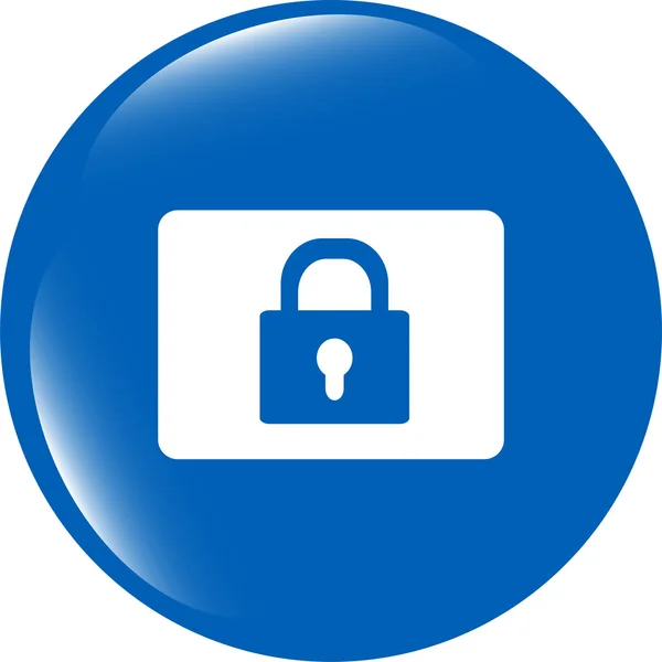 Closed padlock icon web sign isolated on white — Stock Photo, Image