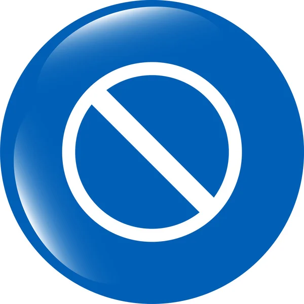 Not allowed sign web icon, button isolated on white — Stock Photo, Image