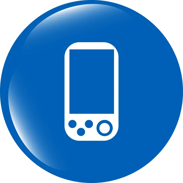 흰색 배경에 고립 된 스마트 전화와 웹 아이콘 버튼 — 스톡 사진