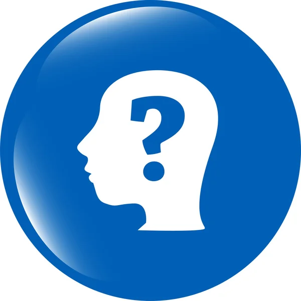 Human head with question mark symbol, web icon — Stock Photo, Image