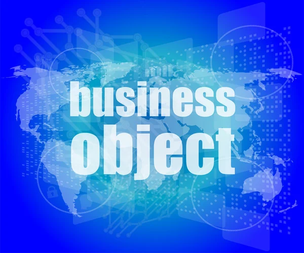( 영어 ) business object word on digital screen, mission control interface hi technology — 스톡 사진