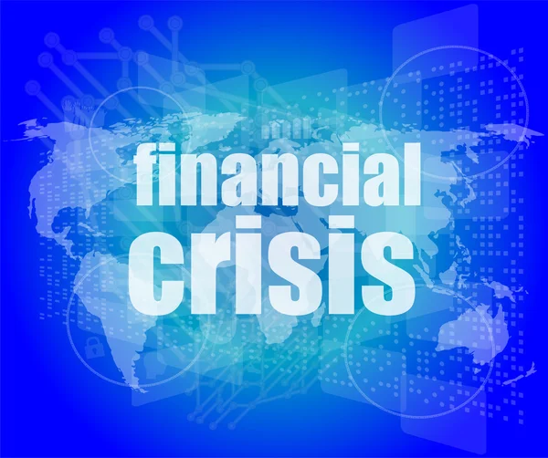 Finansal kriz kavramı - iş dünyası ekrana dokunuyor — Stok fotoğraf