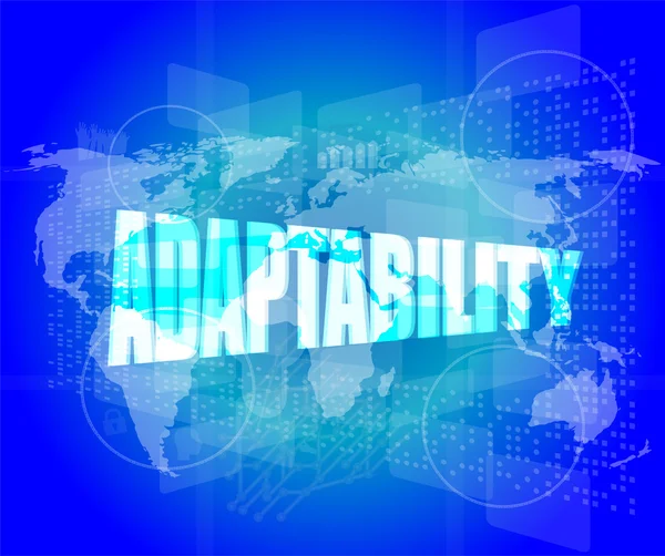 Adaptability word on digital screen. financial background — Stock Photo, Image