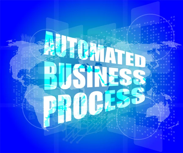 Concetto di business, processo di business automatizzato interfaccia touch screen digitale — Foto Stock