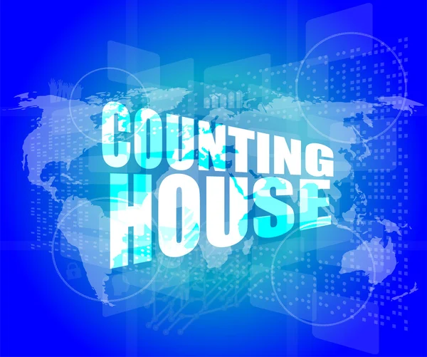 Management concept: counting house words on digital screen — Stock Photo, Image