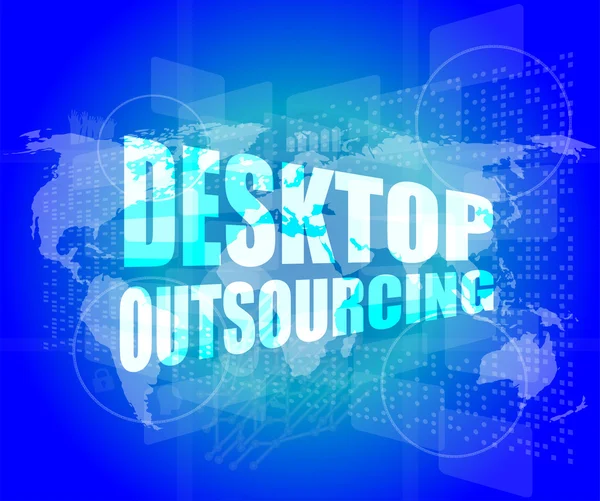 Desktop Outsourcing Wort auf digitalem Touchscreen — Stockfoto