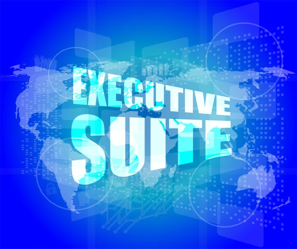 Executive suite, interfejs hi technology, ekran dotykowy — Zdjęcie stockowe