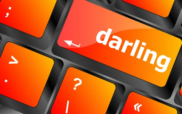 Darling button on computer pc keyboard key — Stock Photo, Image