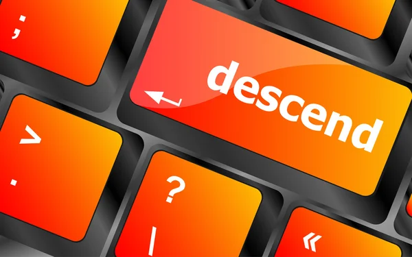 Descend button on computer pc keyboard key — Stock Photo, Image