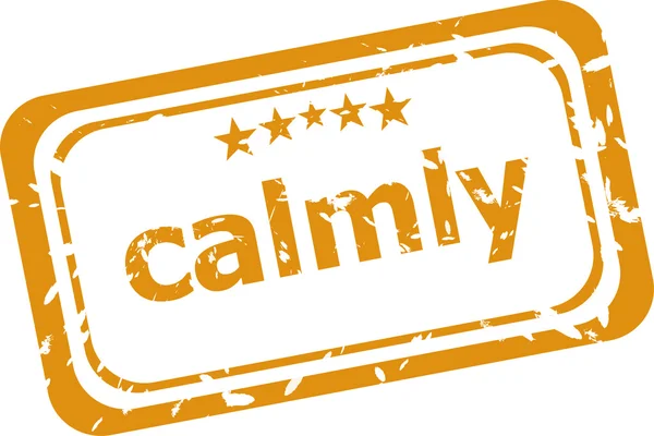 Calmly on rubber stamp over a white background — Stock Photo, Image